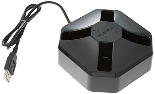 AmazonBasics - Estación de carga para 4 mandos Joy-Con de Nintendo Switch, cable de 7,92 m, color negro
