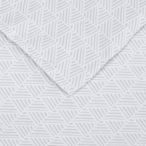 AmazonBasics - Juego de fundas de edredón y de almohada de microfibra, 260 x 220 cm + 2 fundas 50 x 80 cm - Gris cuadriculado