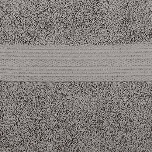 AmazonBasics - Juego de toallas (colores resistentes, 2 toallas de baño y 2 toallas de manos), color gris