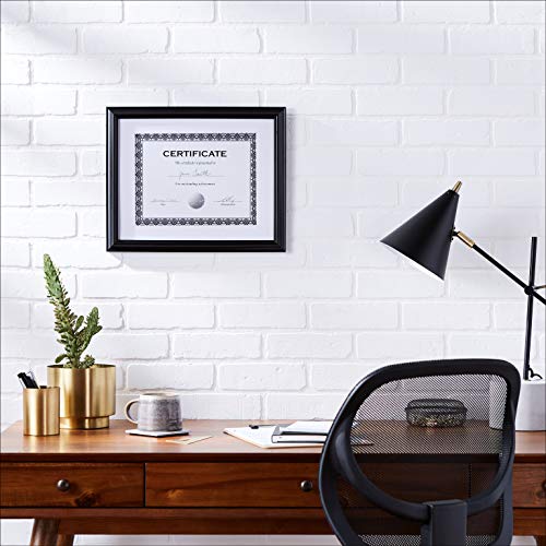 AmazonBasics - Marco para documentos con paspartú, color negro, 1 unidad