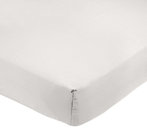 AmazonBasics - Sábana bajera ajustable (polialgodón 200 hilos) Blanco - 150 x 200 x 30 cm