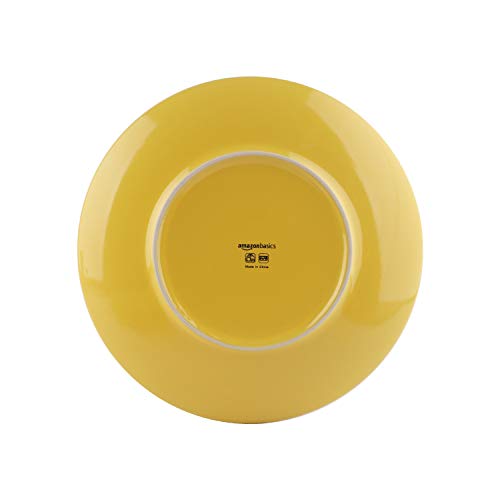 AmazonBasics - Vajilla de gres para 6 personas, color Amarillo, 18 piezas