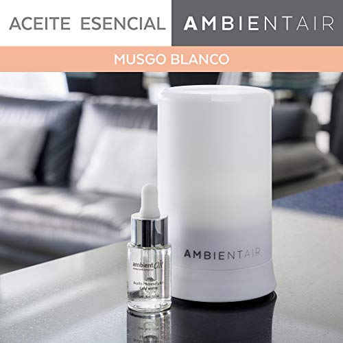 Ambientair. Aceite perfumado hidrosoluble 15ml. Aceite hidrosoluble Musgo Blanco, para humidificador de ultrasonidos. Perfume de Musgo Blanco para ambientador de Vapor de Agua.