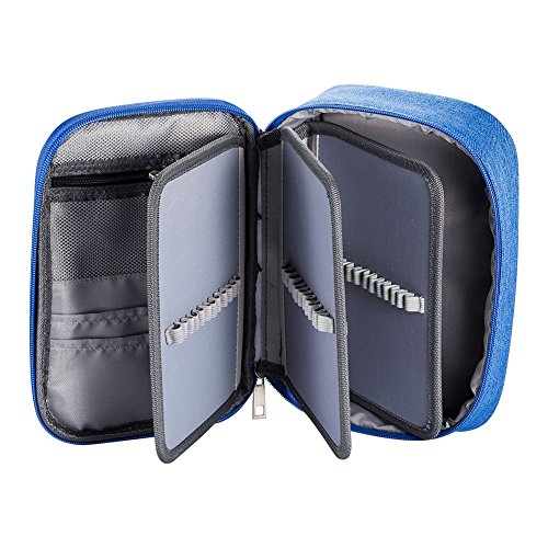 AMGOMH Estuches, 72 ranuras portalápices Caja de lápiz de Estudiantes Organizador Estuche Escolar de caso lapices de colores lápiz bolsa de arte dibujo Estuches Escolares Pencil Case (Azul)