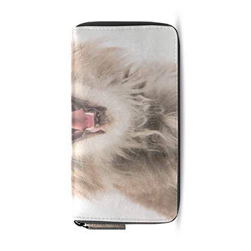 Amigo humano honesto Miel Gato lindo Mascota Largo Pasaporte Embrague Monederos Cremallera Monedero Bolso Bolso organizador dinero Bolsa Titular tarjeta crédito dama Mujer Chica Hombre Regalo viaje