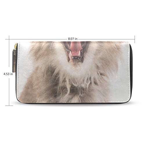 Amigo humano honesto Miel Gato lindo Mascota Largo Pasaporte Embrague Monederos Cremallera Monedero Bolso Bolso organizador dinero Bolsa Titular tarjeta crédito dama Mujer Chica Hombre Regalo viaje