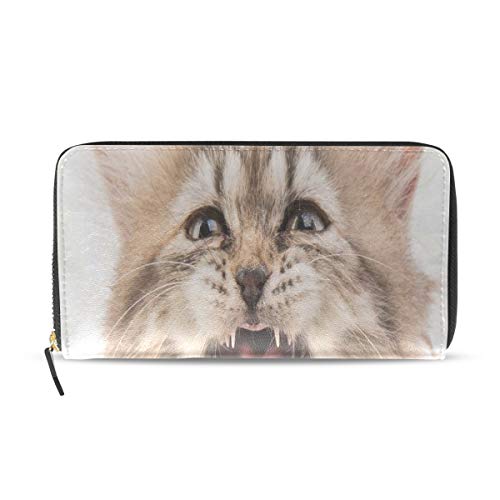 Amigo humano honesto Miel Gato lindo Mascota Largo Pasaporte Embrague Monederos Cremallera Monedero Bolso Bolso organizador dinero Bolsa Titular tarjeta crédito dama Mujer Chica Hombre Regalo viaje
