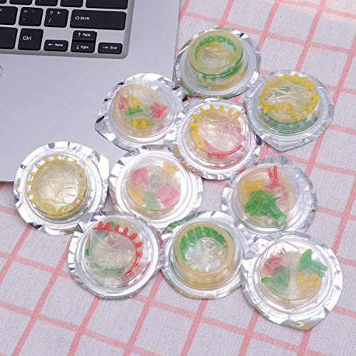 Amosfun 20 Piezas de condones de Flores Coloridos Manga de pene Segura Vida Sexual para Adultos Suministros de Productos de Salud ultradelgados (Flor pequeña)