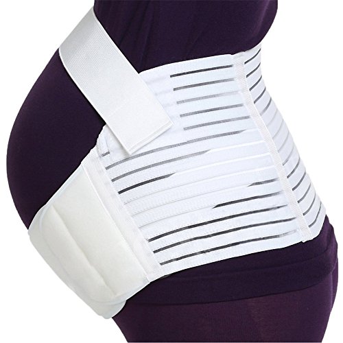 Amour Eden-Cinturón de Embarazo, Apoyo Abdominal y Lumbar para Mujeres Embarazadas, elástico, cómodo (Blanco, M)