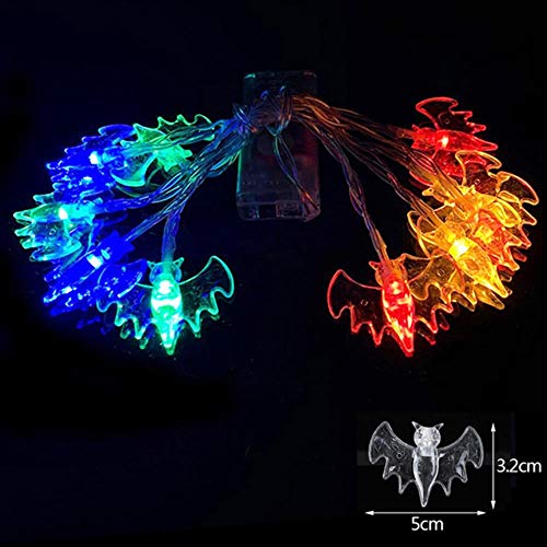 Amrls 10LED Halloween calabaza araña murciélago cráneo cadena luces lámpara DIY colgante terror decoración de Halloween para suministros de fiesta en el hogar, Style4