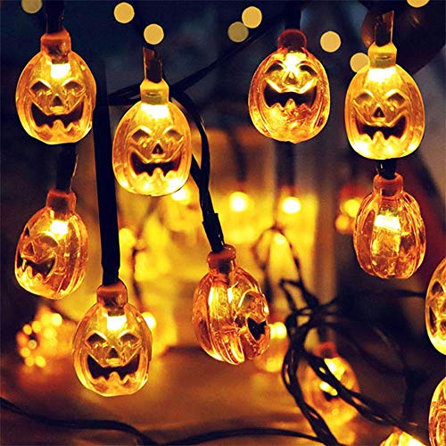Amrls 10LED Halloween calabaza araña murciélago cráneo cadena luces lámpara DIY colgante terror decoración de Halloween para suministros de fiesta en el hogar, Style4
