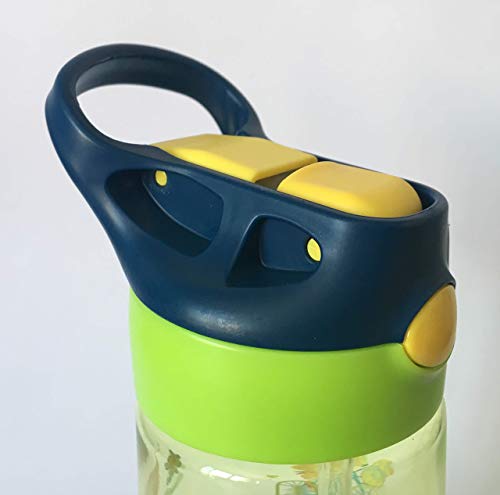 AMTBABY Botella de Tritan reutilizable con sistema antigoteo de 450ml. Facil Apertura. Sin BPA para uso diario y aprendizaje de Bebes y Niños.