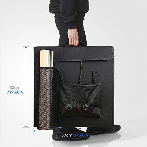 amzdeal Caja de Luz Fotografía Estudio 50x50x50 cm Portátil 3000-6500K Temperatura de Color, Brillo Regulable (10w-40w) con 4 Fondos + 4 Tiras de LED