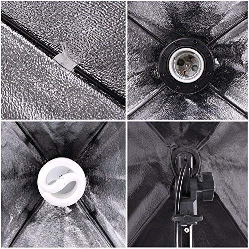 Amzdeal Softbox Focos Kit Iluminacion Fotografia con 2 Ventana de Luz 135W, 2 Softbox 50x70cm, 2 Tripodes Luz Continua para Estudio Fotográfico Profesional,Nuevo