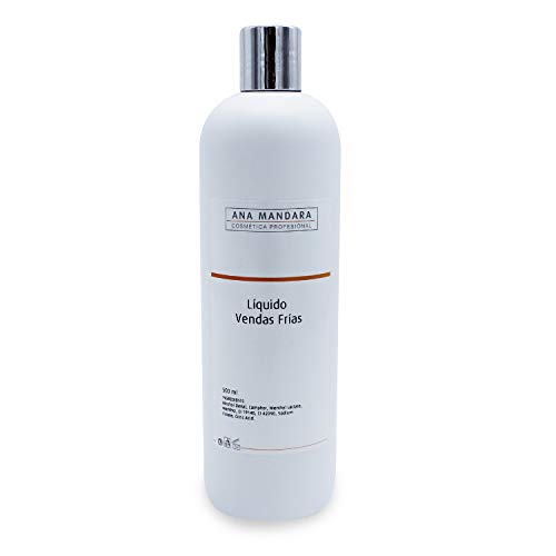 ANA MANDARA - LÍQUIDO PARA TRATAMIENTO DE VENDAS FRÍAS - EFECTO FRÍO - TRIPLE USO - Anticelulítico - Reafirmante y Relajante muscualar - 500 Ml