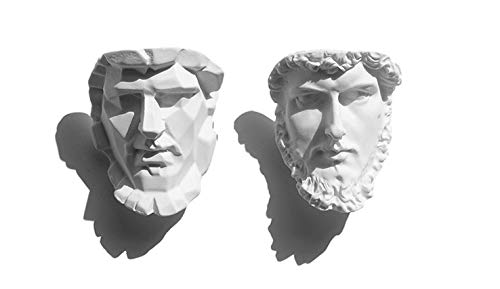 anaan Sculpture Imanes Nevera Magnética Alexander The Great Head Face (Juego de 2) de Resina, óptica de Yeso Imán para Pizarras Blancas calendarios Refrigerador Diseño Decoración