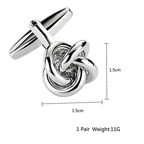 AnazoZ Joyería de Moda 1 Par Gemelos de Hombre Acero Inoxidable Forma Nudo Color Plata Gemelos Para Hombre