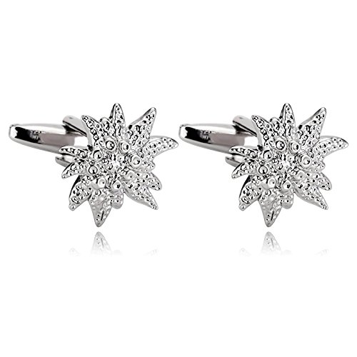 AnaZoz Joyería de Moda Gemelos de Hombre Gemelos Acero Inoxidable Camisa Gemelos Hombre Gemelos Estrella de Mar Gemelos Plata