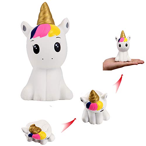 Anboor Squishies 2 Piezas Unicornio Caballo Kawaii Suave Crecimiento Lento Squishies perfumados Juguetes Alivio del estrés Juguetes Infantiles Accesorios de decoración (1 Blanco y 1 Galaxia)