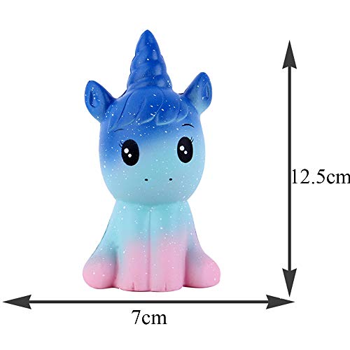 Anboor Squishies 2 Piezas Unicornio Caballo Kawaii Suave Crecimiento Lento Squishies perfumados Juguetes Alivio del estrés Juguetes Infantiles Accesorios de decoración (1 Blanco y 1 Galaxia)