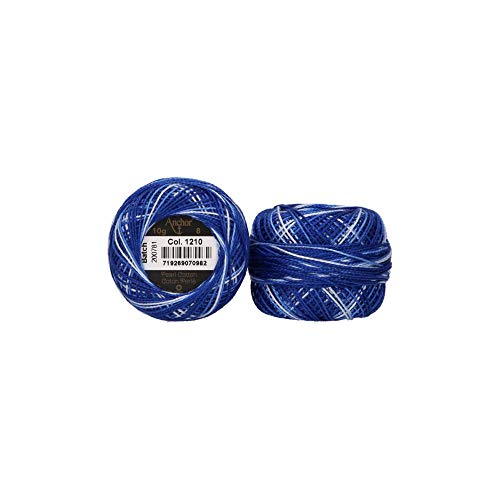 Anchor Hilos De Bordar Hilo De Perla, Espesor: 8, Longitud: 10g, Longitud: 82m Blau Ombre, 4cm x 4cm x 3cm