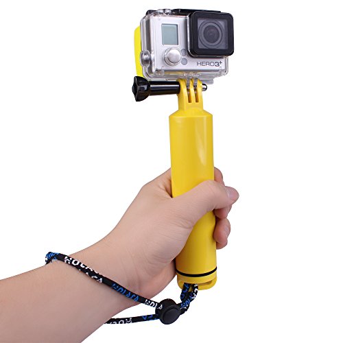 Andoer Palo Selfie Flotante con Función de almacenamiento para Gopro héroe 1 2 3 3 + 4 Cámara, amarillo