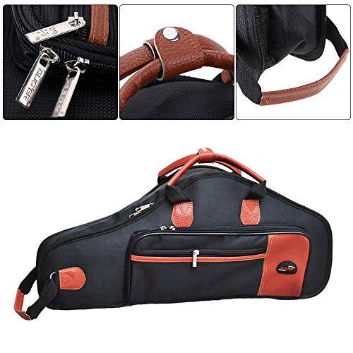 Andoer1680d Estuche Oxford de tela acolchada para saxofón, estuche blando con tirantes ajustables para saxofón, Oxford Cloth Bag - Black