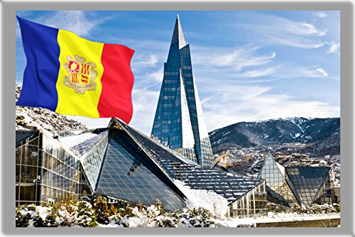 ANDORRA LA VELLA FRIDGE MAGNET, THE CAPITAL CITY OF ANDORRA CALAMITA DA FRIGO