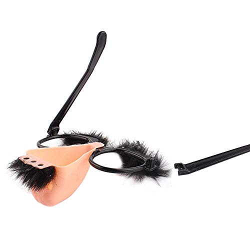 Andrehugo Decoración de Halloween Nariz Grande Gafas Divertidas Cejas Trucos Divertidos Accesorios para tontos