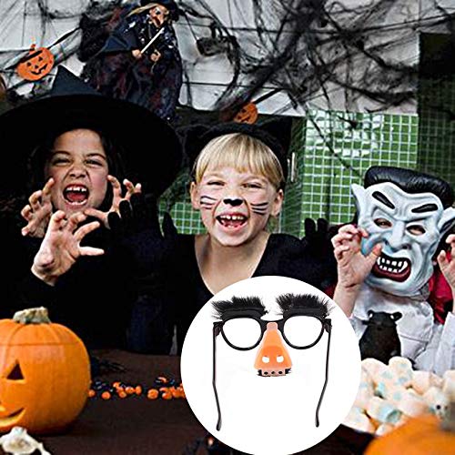 Andrehugo Decoración de Halloween Nariz Grande Gafas Divertidas Cejas Trucos Divertidos Accesorios para tontos