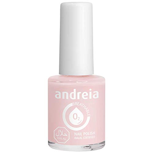Andreia Halal Esmalte de Uñas Transpirable - Permeable Al Agua - Color B19 Rosa - Sombras de Nus - Tonos Dulces | 10,5 ml
