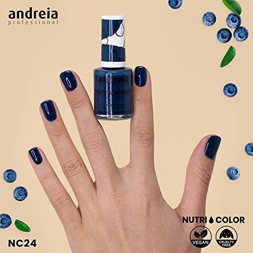 Andreia Professional NutriColor - Esmalte de uñas vegano transpirable - Color NC24 Blue Teal - 10.5ml