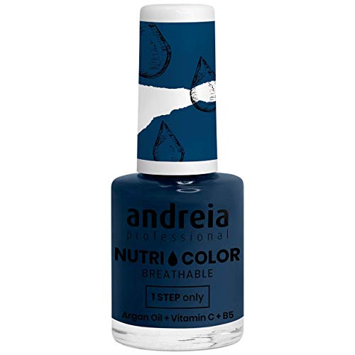 Andreia Professional NutriColor - Esmalte de uñas vegano transpirable - Color NC24 Blue Teal - 10.5ml