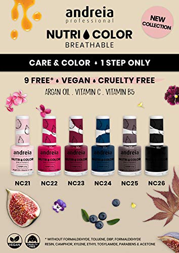 Andreia Professional NutriColor - Esmalte de uñas vegano transpirable (NC26 Black)