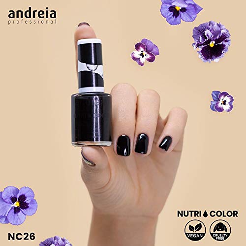 Andreia Professional NutriColor - Esmalte de uñas vegano transpirable (NC26 Black)
