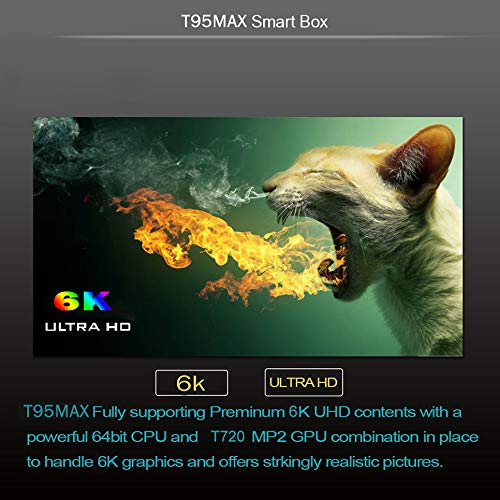 Android TV Box，T95 MAX Android 9.0 TV Box 4GB RAM/32GB ROM Quad-Core Soporte 2.4Ghz WiFi 6K Smart TV Box con Mini Teclado Inalámbrico
