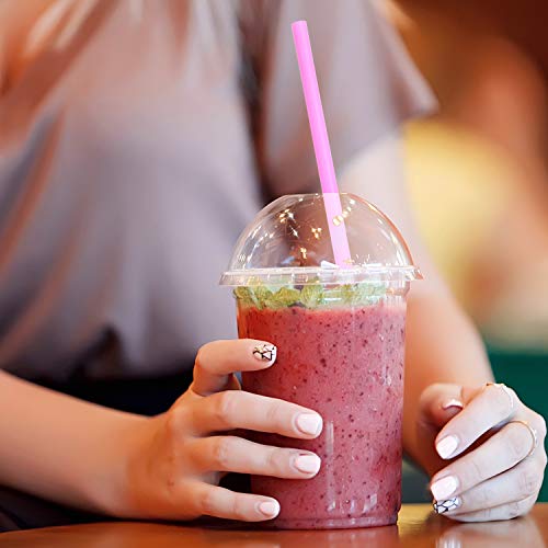 Aneco - Pajitas para batidos, 100 unidades, 10 mm x 210 mm, de plástico grande, para batidos, batidos de frutas