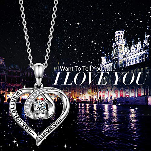 ANGEL NINA Collar con colgante de corazón para mujer Collar de corazón para ella Collar de corazón de plata para mujer Collar de plata 925 para mujer Regalo para su joyería Regalos para mujer