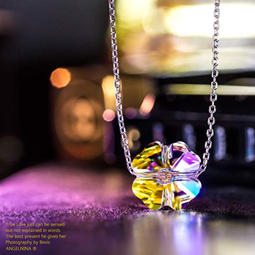 ANGEL NINA collar plata mujer baratos collares fiesta Cristal de Swarovski colgador collares tous mujer joyeria regalos originales para mujer mama cumpleaños baratos para amigas