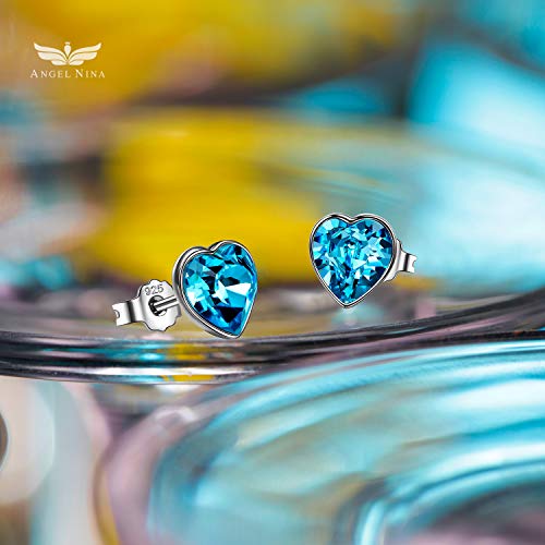 ANGEL NINA pendientes mujer plata Pendientes para niña Pendientes de cristal Pendientes de corazón para mujeres pendientes mujer baratos pendientes tous pendientes swaroski mujer Regalo para ella
