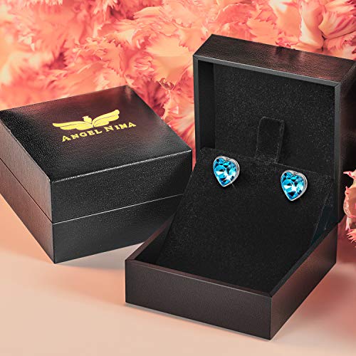 ANGEL NINA pendientes mujer plata Pendientes para niña Pendientes de cristal Pendientes de corazón para mujeres pendientes mujer baratos pendientes tous pendientes swaroski mujer Regalo para ella