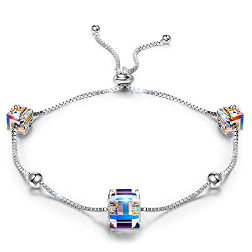 ANGEL NINA pulseras mujer plata de ley pulseras mujer baratas Cristal de Swarovski tous mujer joyeria regalos originales para mujer mama profesores regalos cumpleaños aniversario