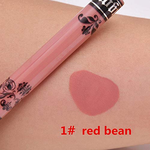 Angmile Esmalte para labios con textura de terciopelo Esmalte de largo duración, Barra de labios líquido antiadherente impermeable, Clásico y clásico Efecto de labios mate