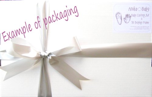 Anika-Baby Kit de moulage, 15,2 x 12,7 cm Cadre boîte 3D Noir Passe-partout blanc/peinture/Noir Métallique 21,6 cm