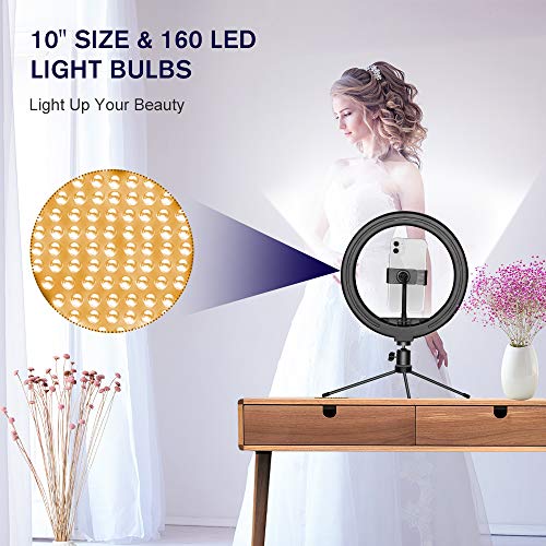 Anillo de Luz con Tripode, doosl 10" Regulables Selfies Anillo de Luz con Remoto Inalámbrico para iPhone Móviles para Maquillaje, Videos de Youtube, Fotografías, Tomas, TikTok- con 3 Modos de Luces