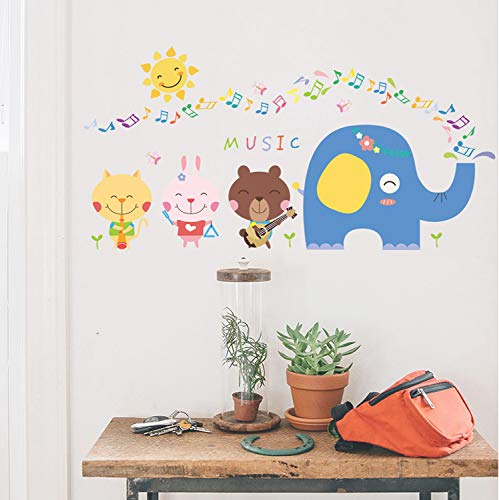 Animal music sala infantil jardín de infantes decorativo decorativo impermeable pegatinas de pared 41 * 82 cm