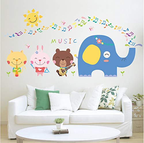 Animal music sala infantil jardín de infantes decorativo decorativo impermeable pegatinas de pared 41 * 82 cm