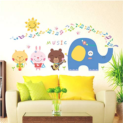 Animal music sala infantil jardín de infantes decorativo decorativo impermeable pegatinas de pared 41 * 82 cm