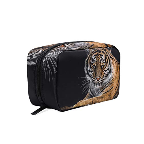 Animal Tiger Neceser Cosméticos Neceser Cosméticos Estuche Bolsa de Maquillaje Bolsa Organizador de Monedero con Compartimentos Accesorios de Viaje Mini