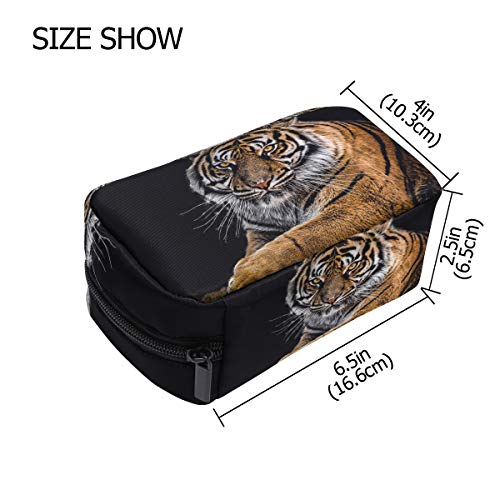 Animal Tiger Neceser Cosméticos Neceser Cosméticos Estuche Bolsa de Maquillaje Bolsa Organizador de Monedero con Compartimentos Accesorios de Viaje Mini
